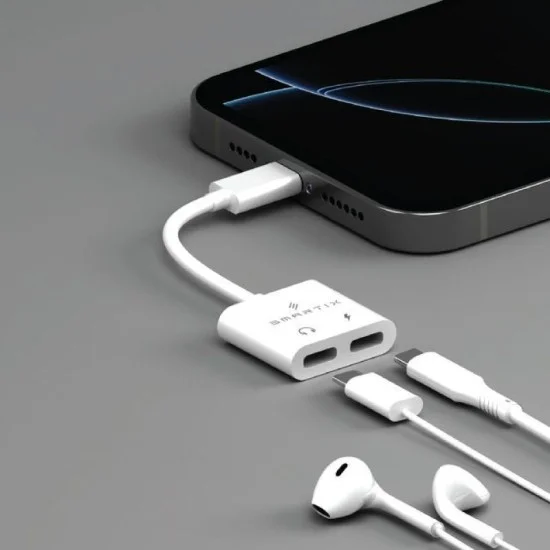 Smartix Premium 2 ln 1 USB-C Hub OIC1nk Pro 1 USB-C Audo + Chargng 1 - White